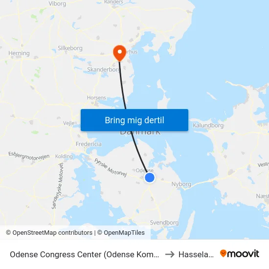 Odense Congress Center (Odense Kommune) to Hasselager map