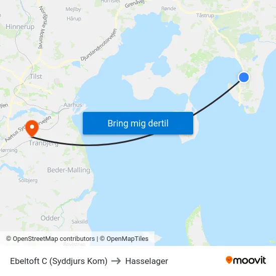 Ebeltoft C (Syddjurs Kom) to Hasselager map
