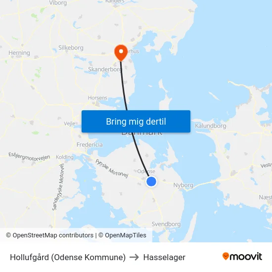 Hollufgård (Odense Kommune) to Hasselager map