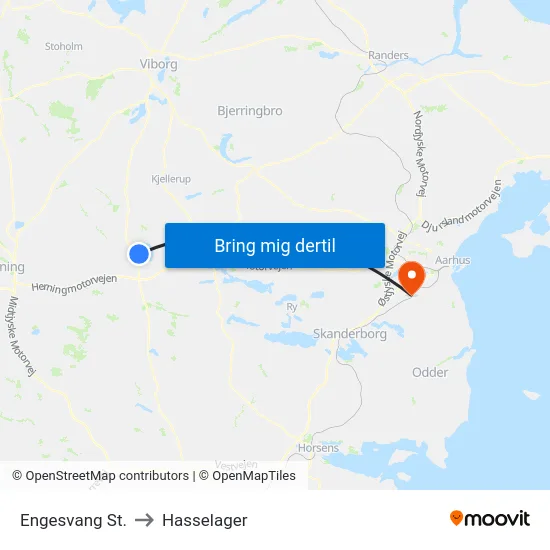Engesvang St. to Hasselager map