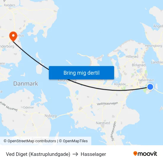 Ved Diget (Kastruplundgade) to Hasselager map