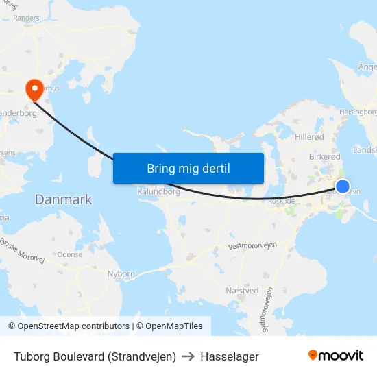 Tuborg Boulevard (Strandvejen) to Hasselager map