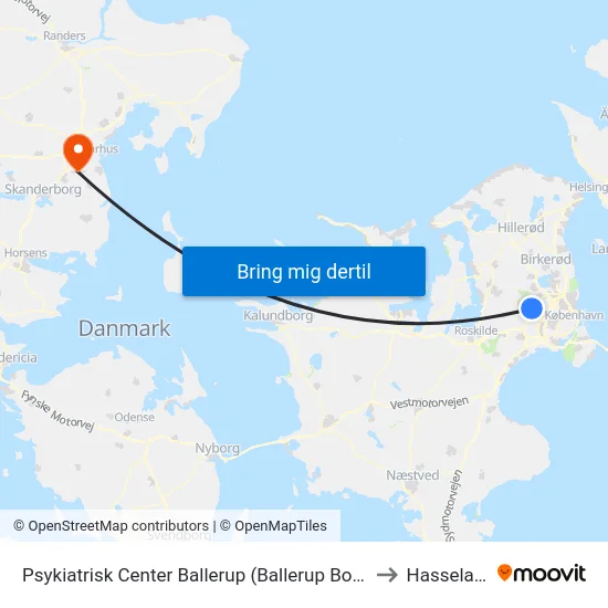 Psykiatrisk Center Ballerup (Ballerup Boulevard) to Hasselager map