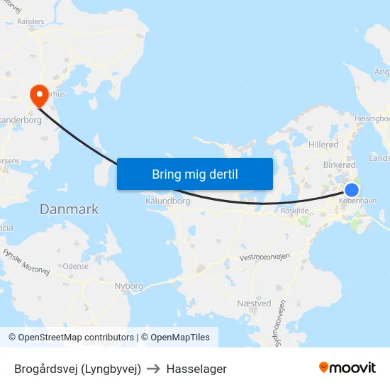Brogårdsvej (Lyngbyvej) to Hasselager map