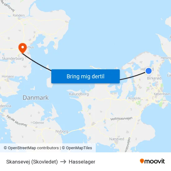 Skansevej (Skovledet) to Hasselager map