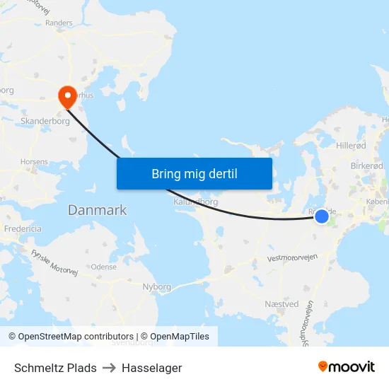 Schmeltz Plads to Hasselager map