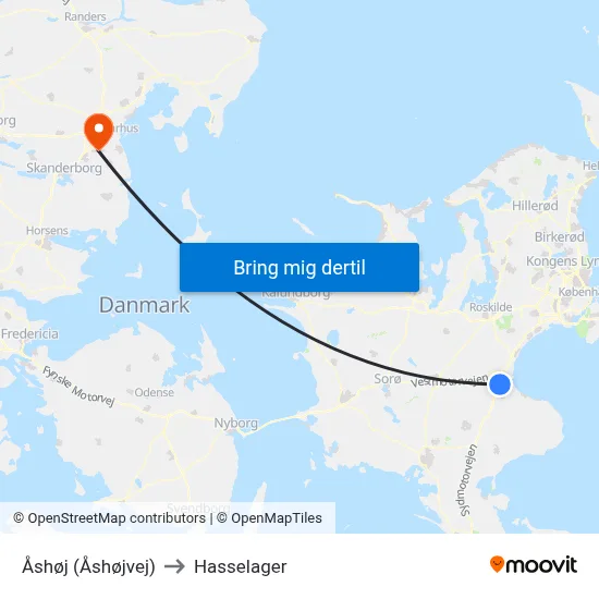 Åshøj (Åshøjvej) to Hasselager map