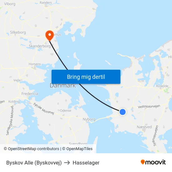 Byskov Alle (Byskovvej) to Hasselager map