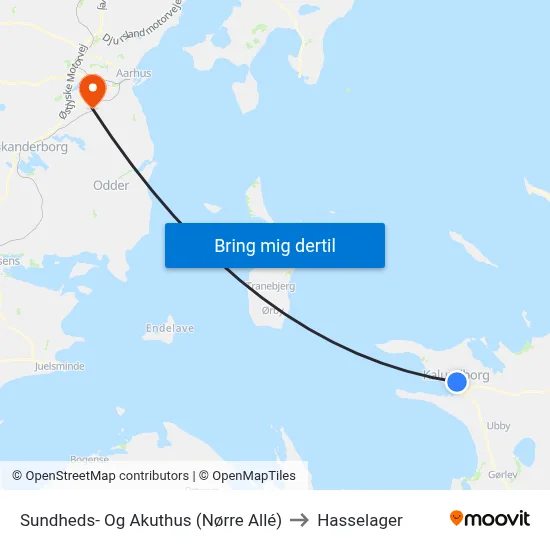 Sundheds- Og Akuthus (Nørre Allé) to Hasselager map