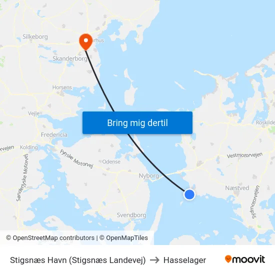Stigsnæs Havn (Stigsnæs Landevej) to Hasselager map