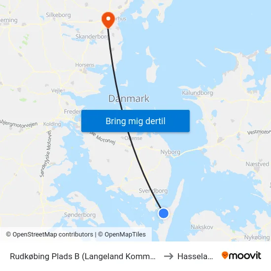 Rudkøbing Plads B (Langeland Kommune) to Hasselager map