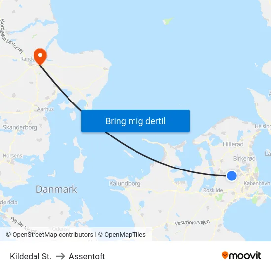 Kildedal St. to Assentoft map
