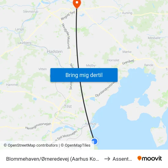 Blommehaven/Ørneredevej (Aarhus Kom) to Assentoft map
