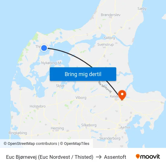 Euc Bjørnevej (Euc Nordvest / Thisted) to Assentoft map
