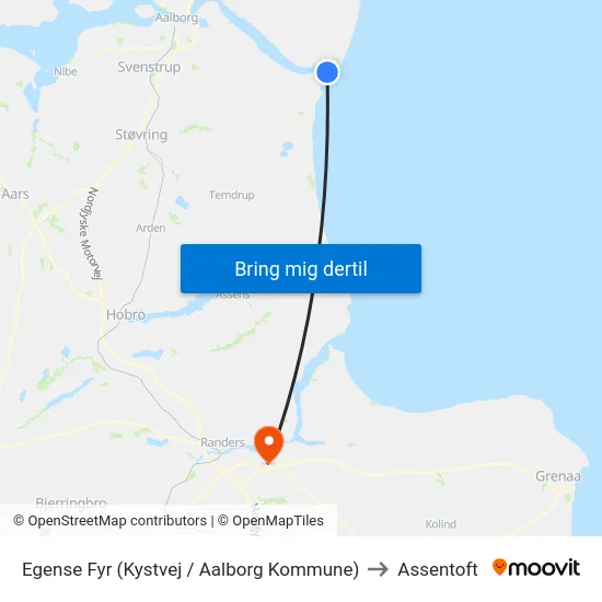 Egense Fyr (Kystvej / Aalborg Kommune) to Assentoft map