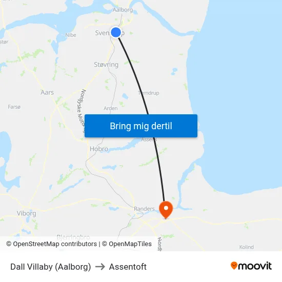 Dall Villaby (Aalborg) to Assentoft map