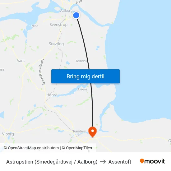 Astrupstien (Smedegårdsvej / Aalborg) to Assentoft map
