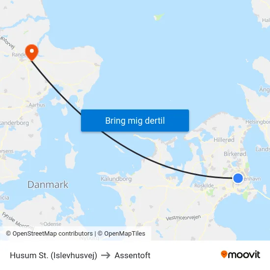 Husum St. (Islevhusvej) to Assentoft map