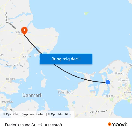 Frederikssund St. to Assentoft map