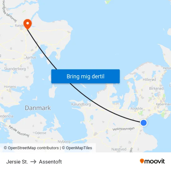 Jersie St. to Assentoft map