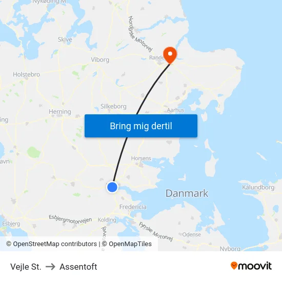 Vejle St. to Assentoft map