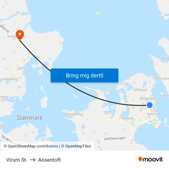 Virum St. to Assentoft map