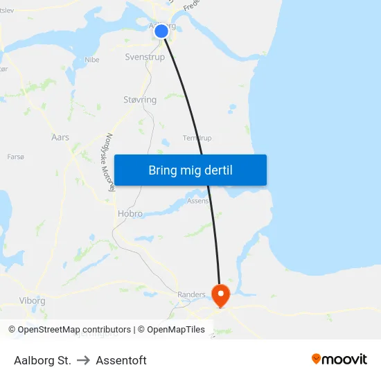 Aalborg St. to Assentoft map