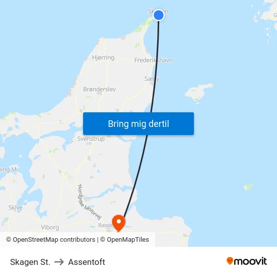 Skagen St. to Assentoft map