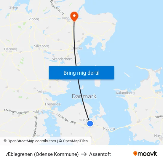 Æblegrenen (Odense Kommune) to Assentoft map