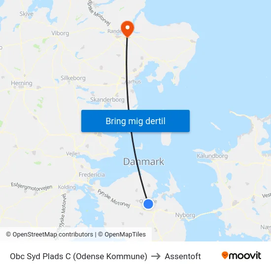 Obc Syd Plads C (Odense Kommune) to Assentoft map