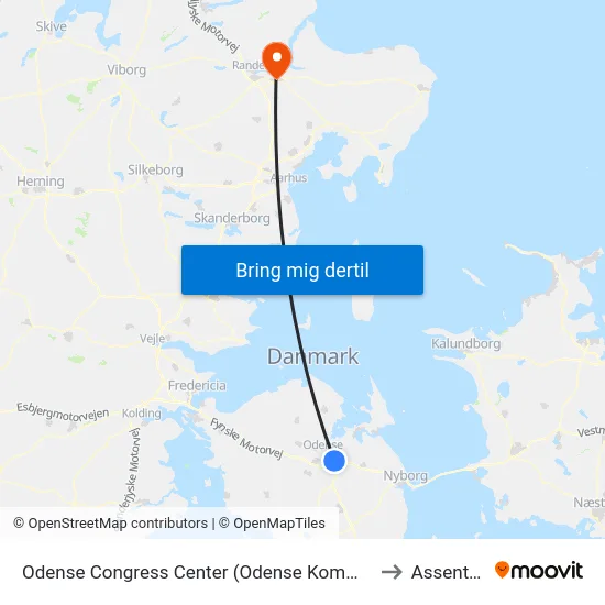 Odense Congress Center (Odense Kommune) to Assentoft map