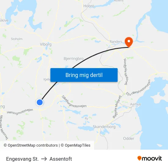 Engesvang St. to Assentoft map