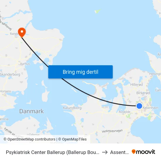 Psykiatrisk Center Ballerup (Ballerup Boulevard) to Assentoft map