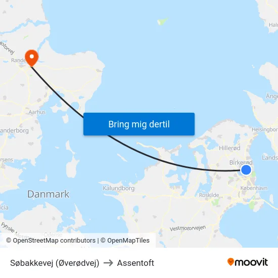 Søbakkevej (Øverødvej) to Assentoft map
