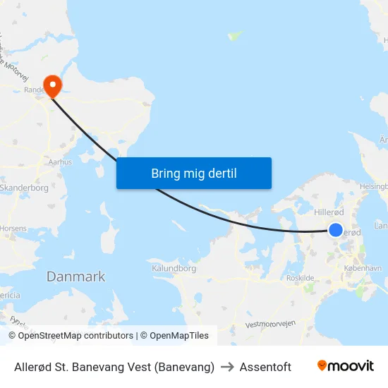Allerød St. Banevang Vest (Banevang) to Assentoft map