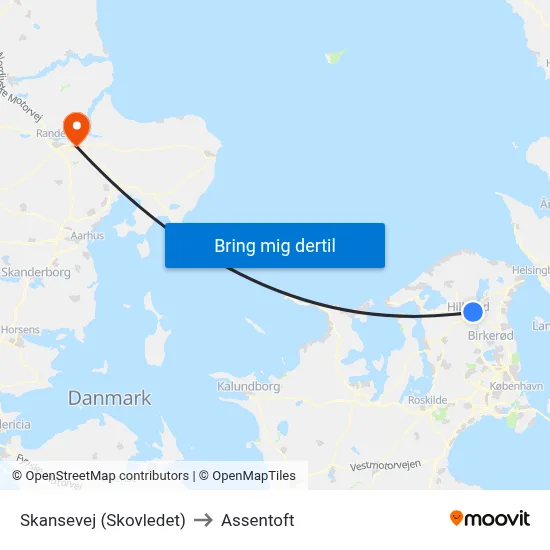 Skansevej (Skovledet) to Assentoft map