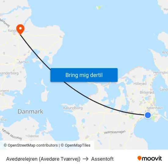 Avedørelejren (Avedøre Tværvej) to Assentoft map