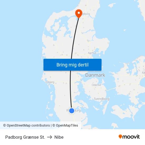 Padborg Grænse St. to Nibe map
