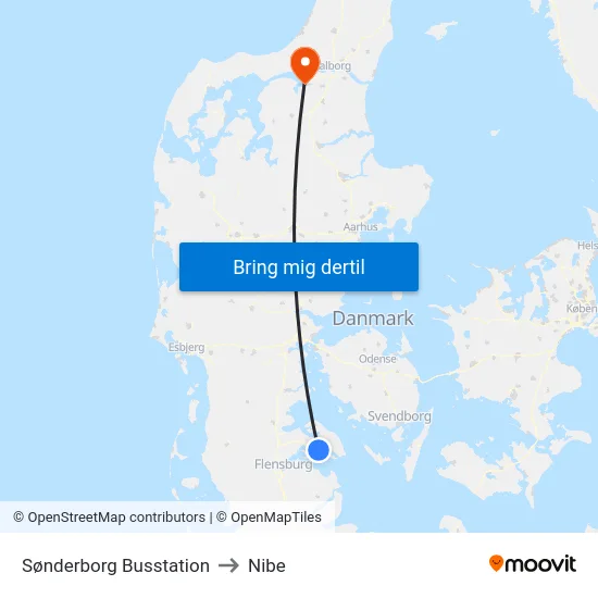 Sønderborg Busstation to Nibe map