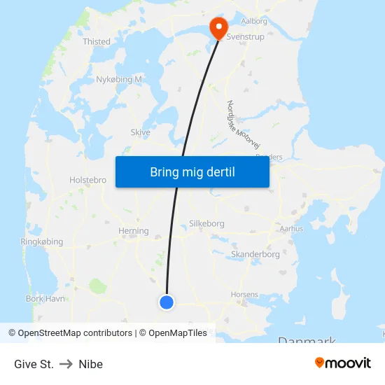 Give St. to Nibe map