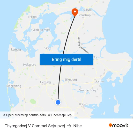 Thyregodvej V Gammel Sejrupvej to Nibe map