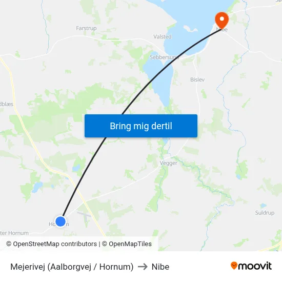 Mejerivej  (Aalborgvej / Hornum) to Nibe map