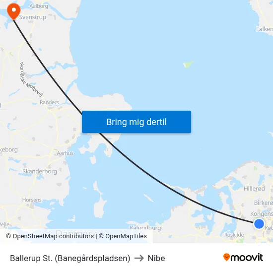 Ballerup St. (Banegårdspladsen) to Nibe map