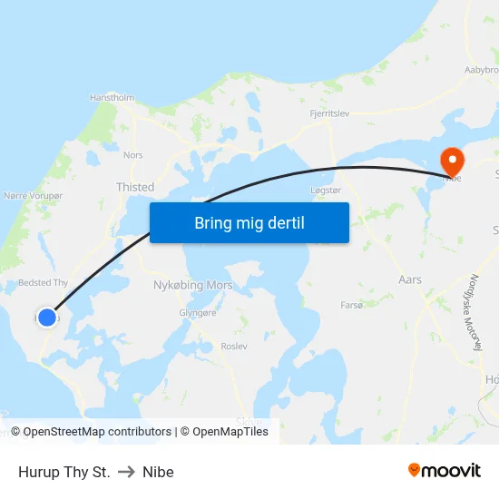 Hurup Thy St. to Nibe map