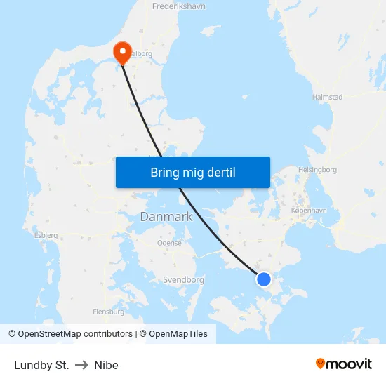 Lundby St. to Nibe map