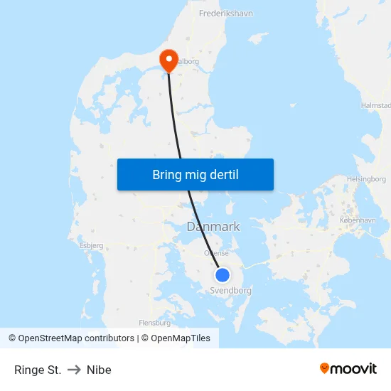 Ringe St. to Nibe map