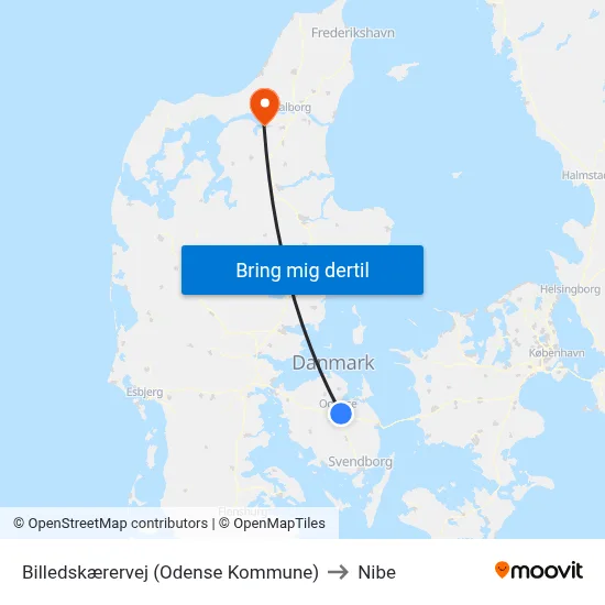 Billedskærervej (Odense Kommune) to Nibe map
