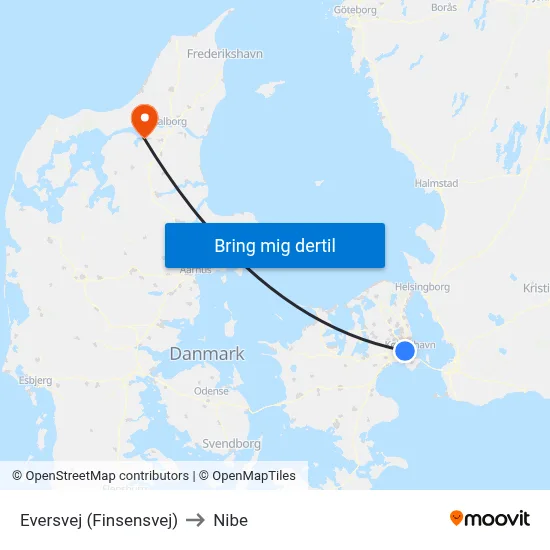 Eversvej (Finsensvej) to Nibe map