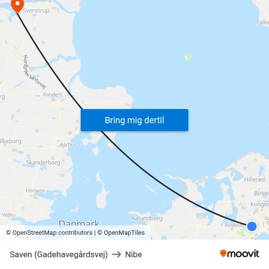 Saven (Gadehavegårdsvej) to Nibe map