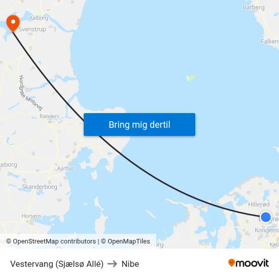 Vestervang (Sjælsø Allé) to Nibe map